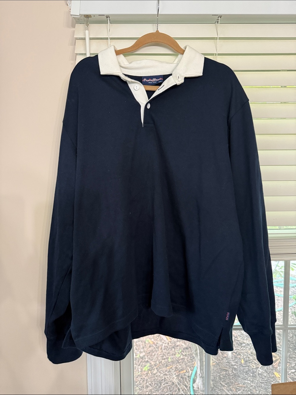 Rowing Blazers Navy and White Rugby Polo
